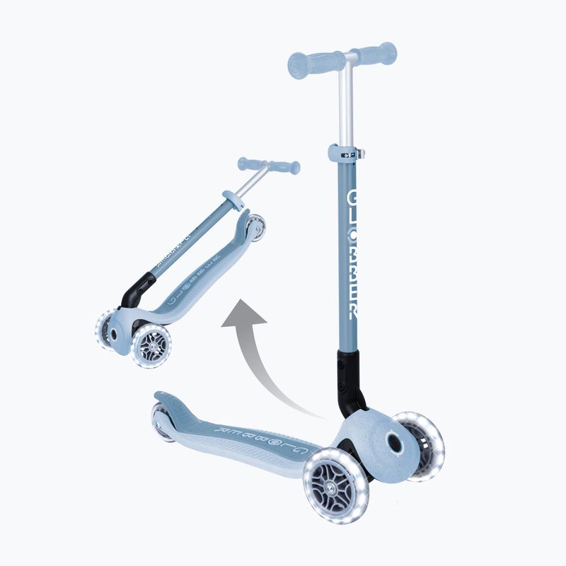 Dětská tříkolová koloběžka Globber Junior Primo Foldable Lights Eco blueberry 7