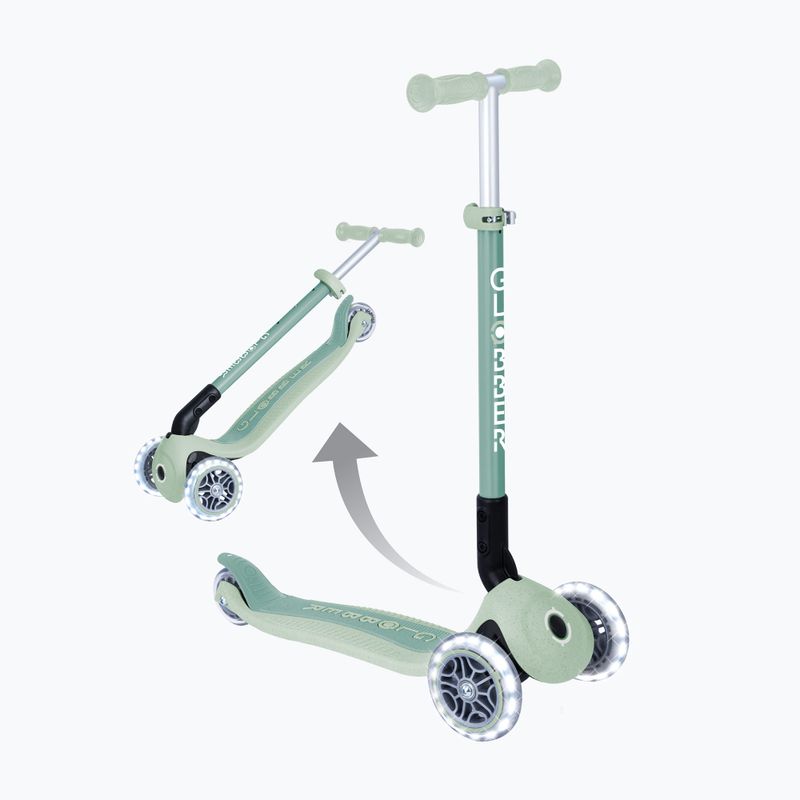 Dětská tříkolová koloběžka Globber Junior Primo Foldable Lights Eco pistachio 10
