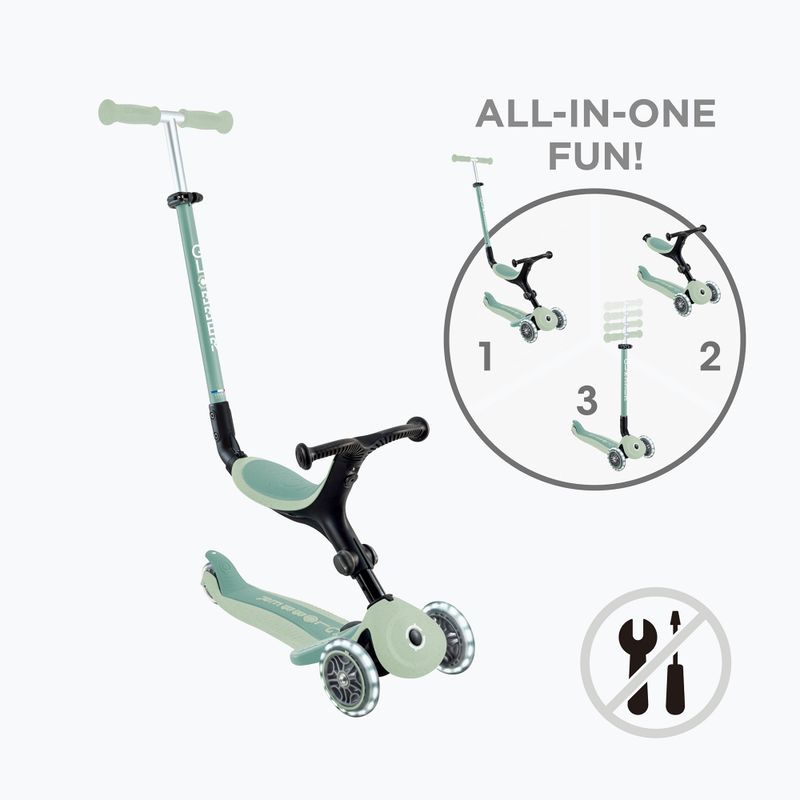 Dětská tříkolová koloběžka Globber Go.Up Active Ecologic Lights pistachio 2