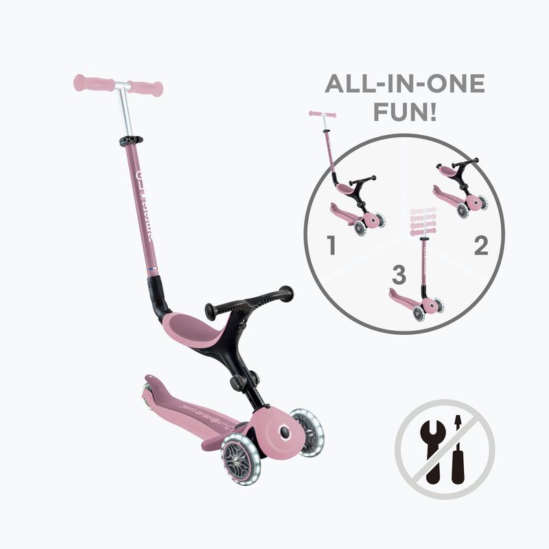 Dětská tříkolová koloběžka Globber Go.Up Active Ecologic Lights berry 2