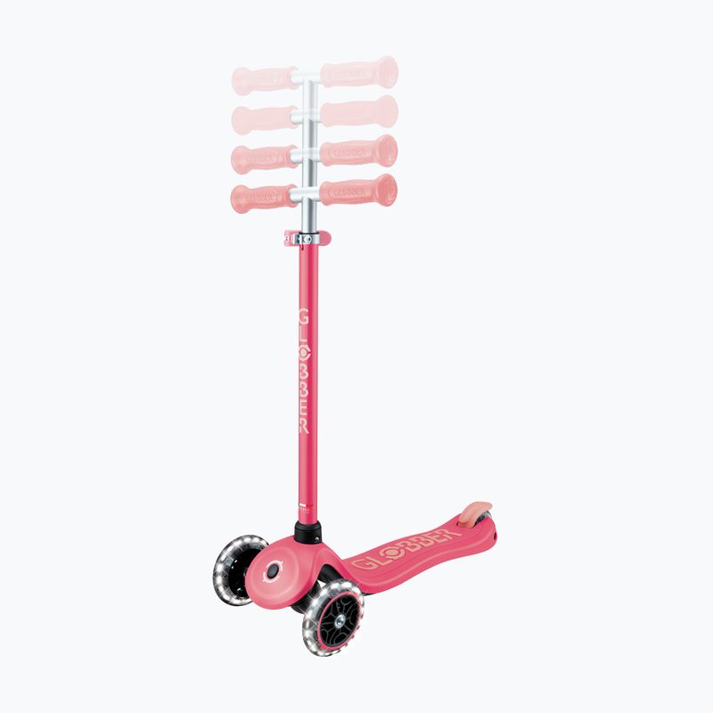 Dětská tříkolová koloběžka Globber Primo Plus Glow Lights coral pink 6