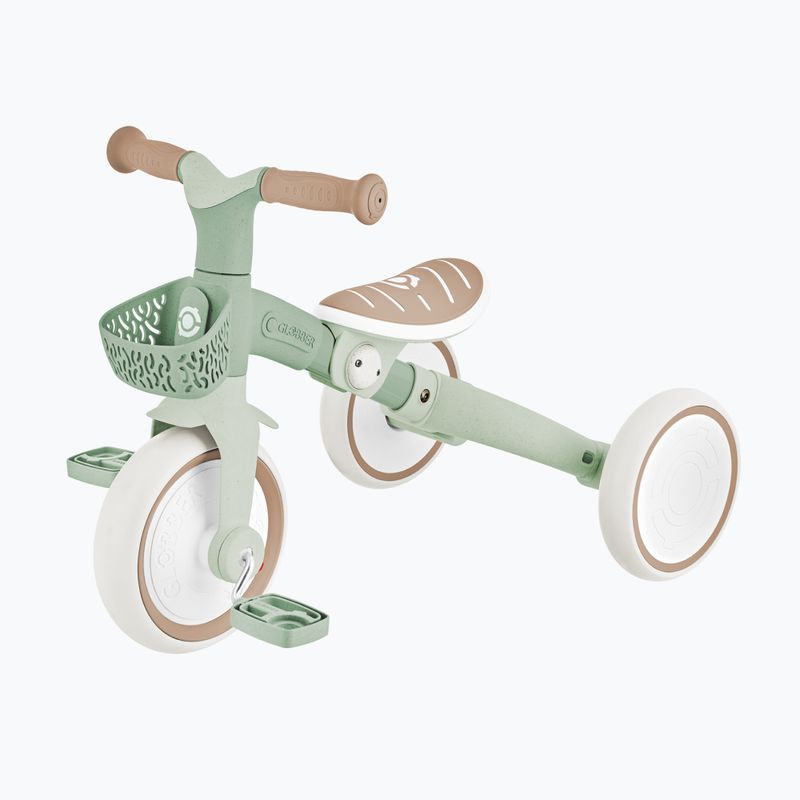 Odrážedlo tříkolové s vodicí tyčí Globber Learning Trike 2w1 Plus Ecologic pistachio 6