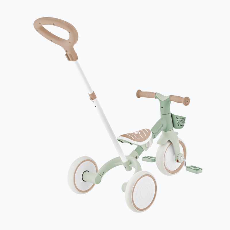 Odrážedlo tříkolové s vodicí tyčí Globber Learning Trike 2w1 Plus Ecologic pistachio 13