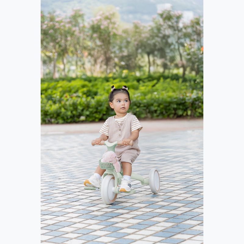 Odrážedlo tříkolové s vodicí tyčí Globber Learning Trike 2w1 Plus Ecologic pistachio 16