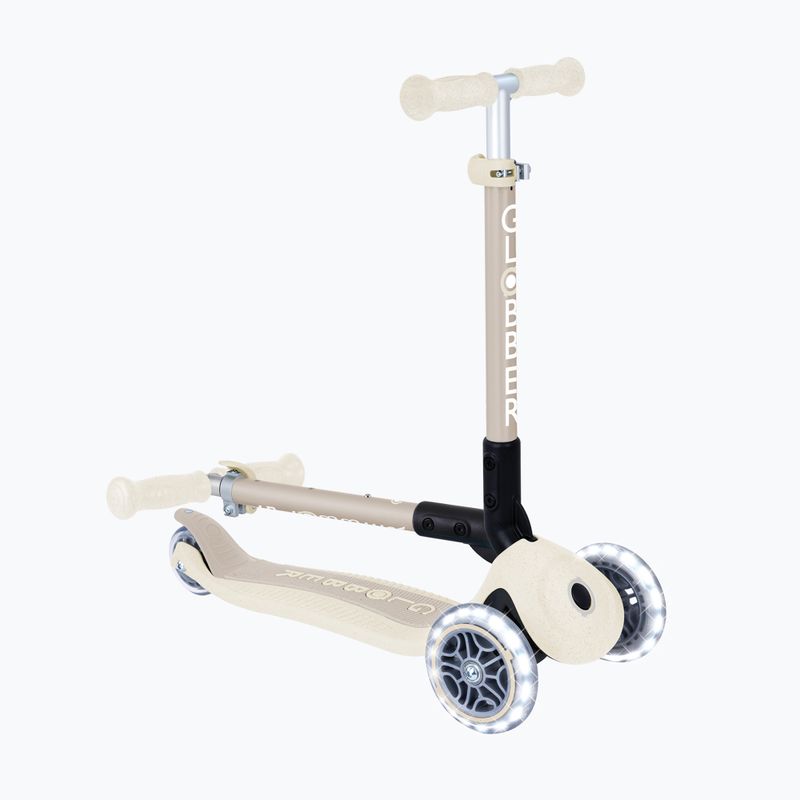Dětská tříkolová koloběžka Globber Junior Foldable Lights Eco coconut 5
