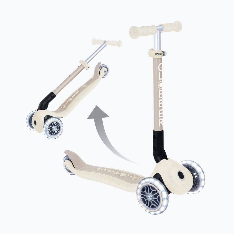 Dětská tříkolová koloběžka Globber Junior Foldable Lights Eco coconut 6