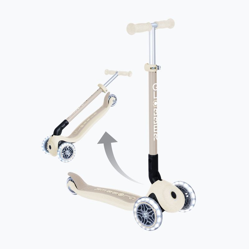 Dětská tříkolová koloběžka Globber Junior Primo Foldable Lights Eco coconut 7