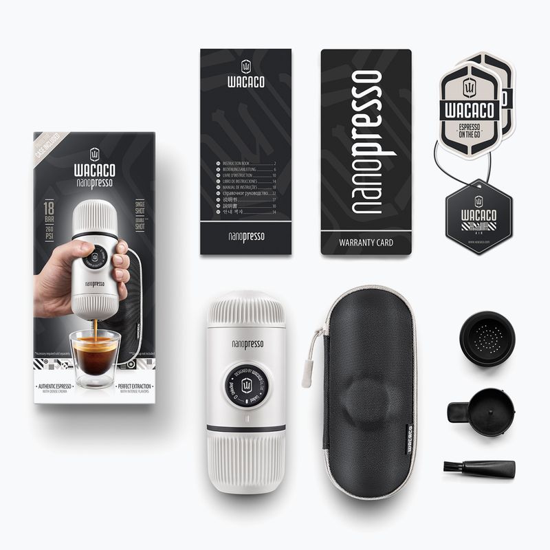 Přenosný kávovar Wacaco Nanopresso 80 ml + chladicí bílé pouzdro 2