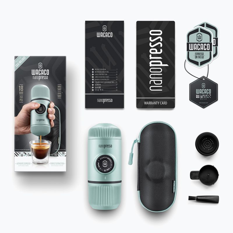 Přenosný kávovar Wacaco Nanopresso 80 ml + pouzdro arctic blue 2