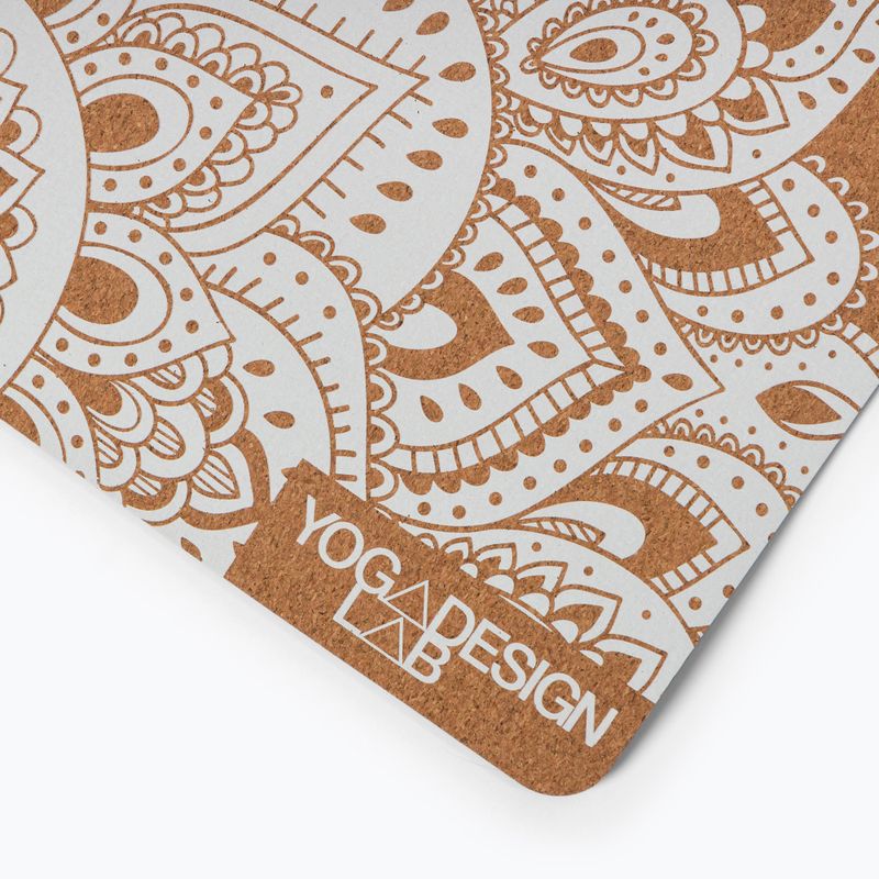 Podložka na jógu Yoga Design Lab Cork 5,5 mm hnědá Mandala White 3