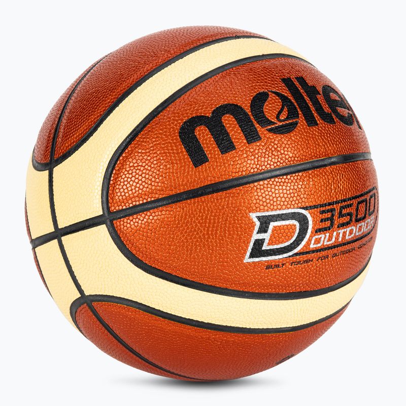 Basketbalový míč Molten B6D3500 orange/ivory velikost 6 2