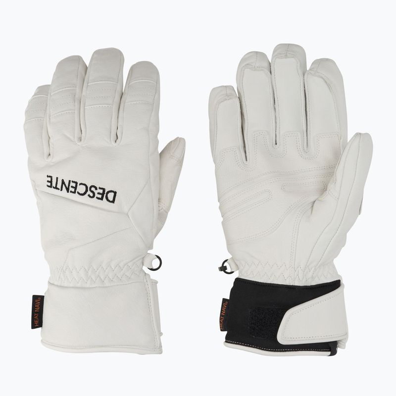 Pánské lyžařské rukavice Descente 5 Finger Leather white