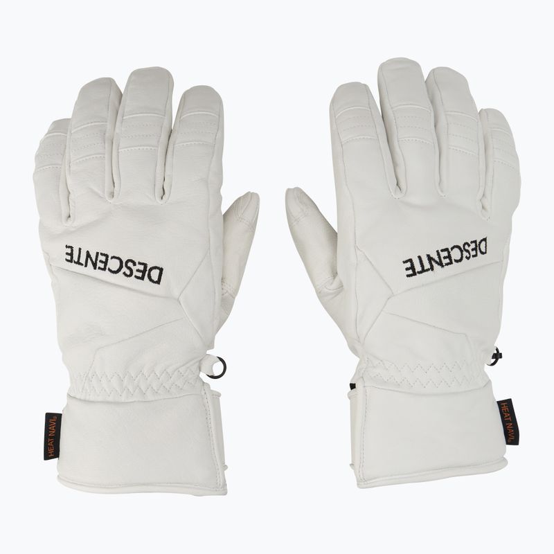 Pánské lyžařské rukavice Descente 5 Finger Leather white 2