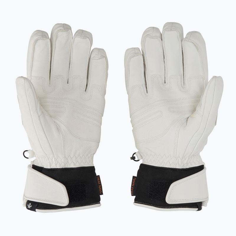 Pánské lyžařské rukavice Descente 5 Finger Leather white 3