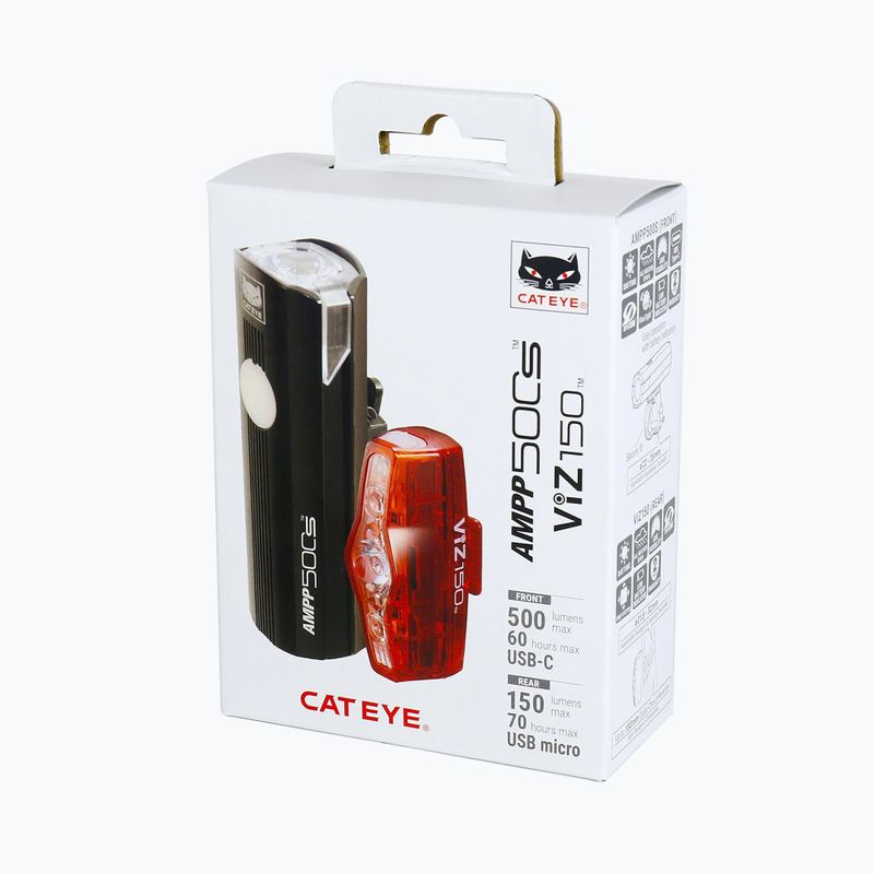 Sada světel pro jízdní kola CatEye AMPP 500S HL-EL085SRC / TL-LD800 VIZ150  2