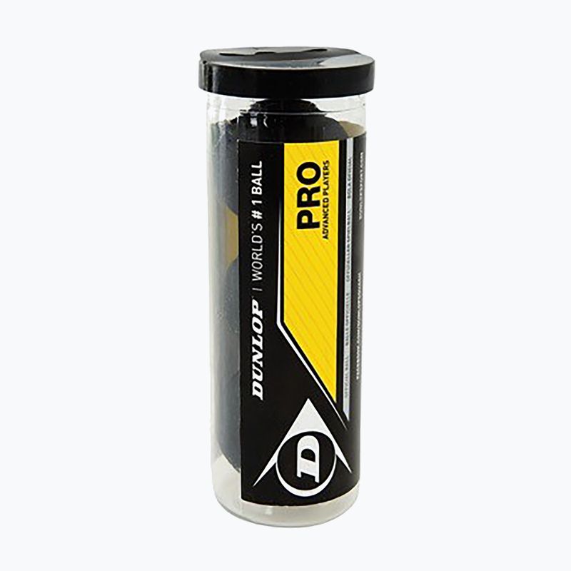 Míčky na squash Dunlop Pro 2 yellow dots 3 ks 2