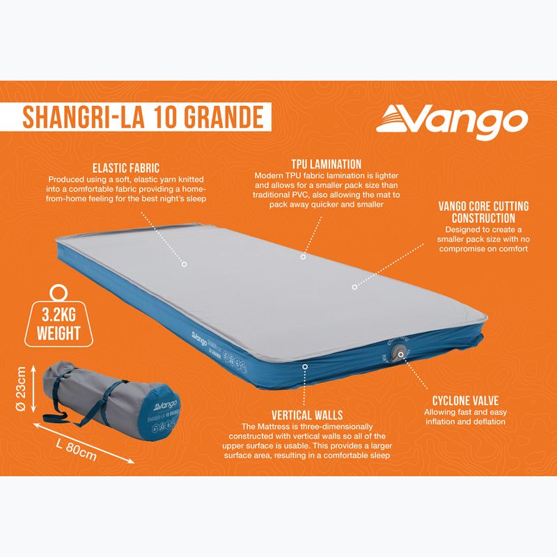 Samonafukovací matrace Vango Shangri-La II 10 Grande cloud grey/sky blue 7