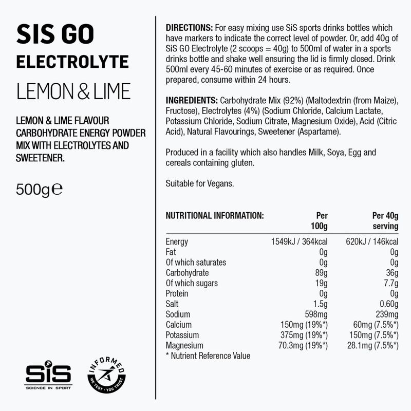 Iontový nápoj v prášku Science in Sport GO Electrolyte 500 g lime/lemon 2