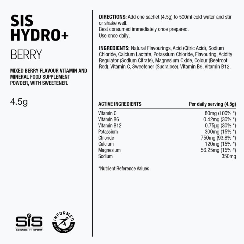 Iontový nápoj v prášku Science in Sport GO Hydro+ 6 x 4,5 g berry 2