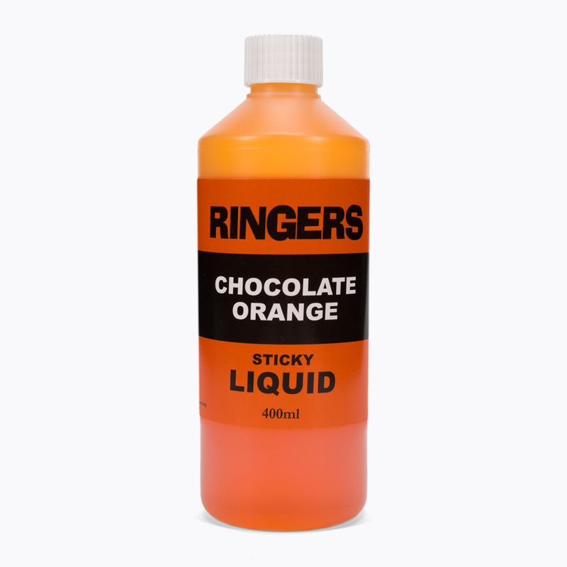 Atraktor na zemní návnadu Liquid Ringers Sticky Orange Chocolate 400 ml PRNG58