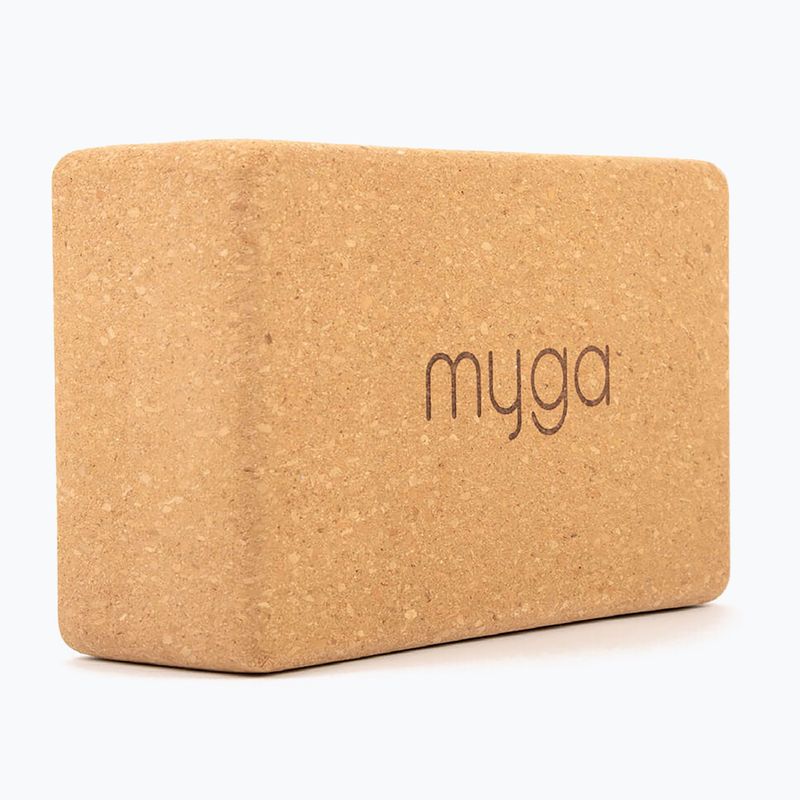 Jógová kostka Myga Cork Block 2 pcs. brown 2