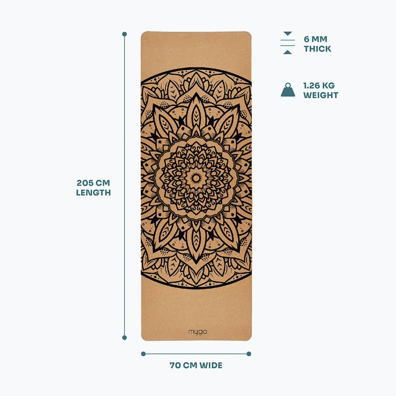 Podložka na jógu Myga Mandala XL 6 mm brown 7