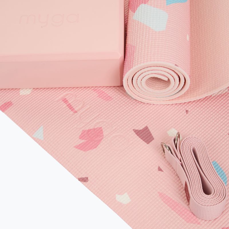 Sada na jógu Myga Terrazzo Yoga Set mat + block + strap purple 9