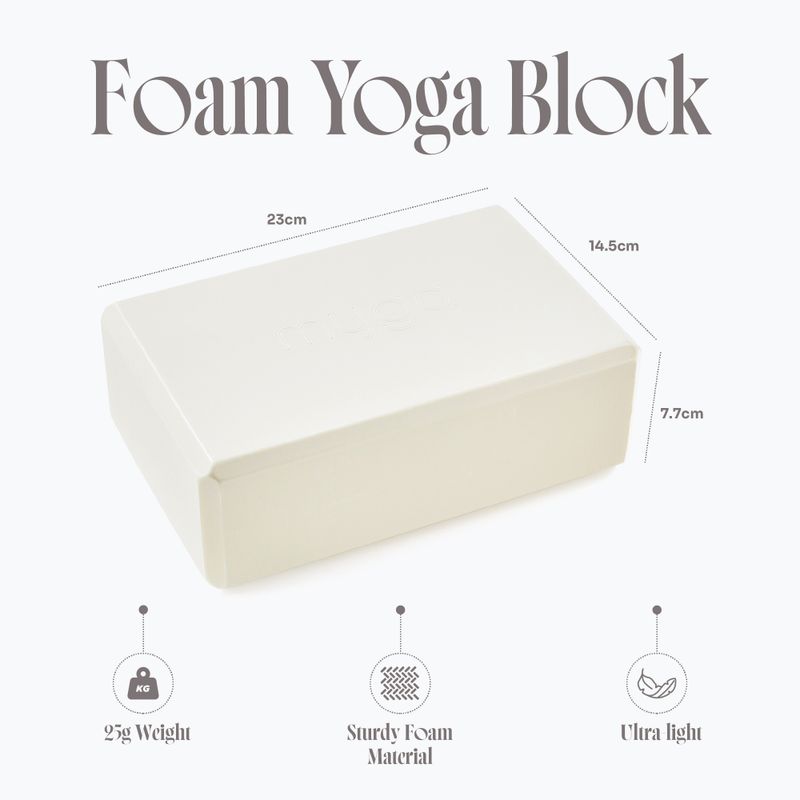 Jógový blok Myga Foam Block do jogi cream 2