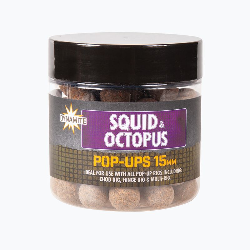 Dynamite Baits Squid & Octopus Pop Up 15mm hnědé kaprové plovoucí kuličky ADY040978