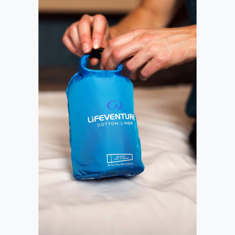 Vložka do spacího pytle Lifeventure Cotton Sleeping Bag Liner Mummy blue 10
