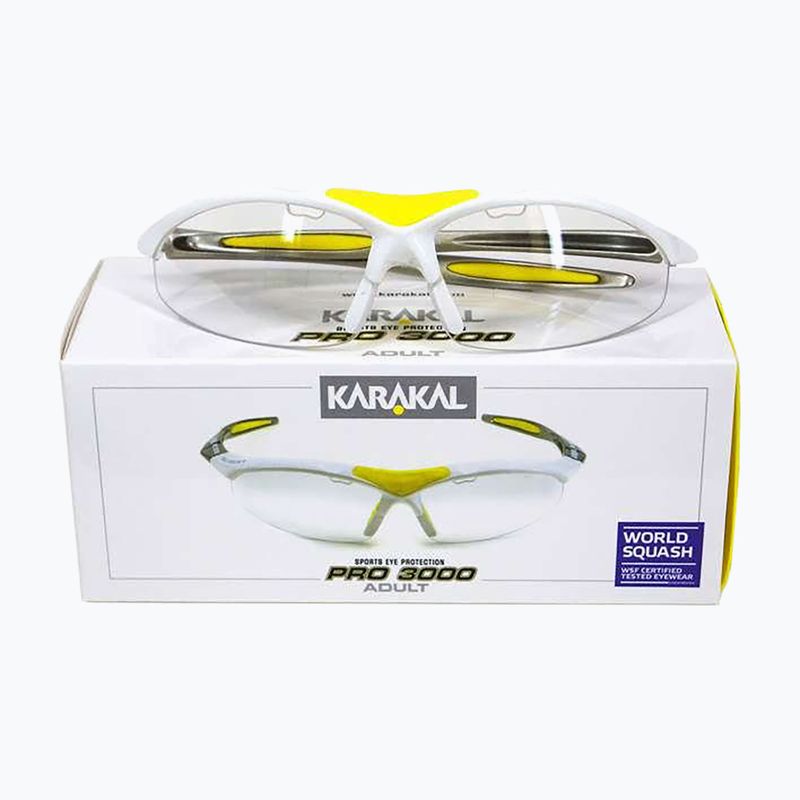 Squashové brýle Karakal Pro 3000 white/ yellow 2