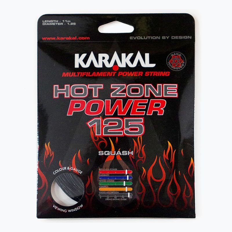 Napínací struna na squash Karakal Hot Zone Power 125 11 m black
