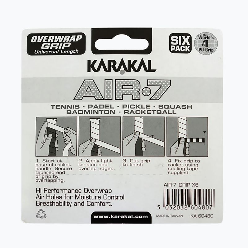 Squashové omotávky Karakal Air 7 Overwrap Grip 6 pack orange 2