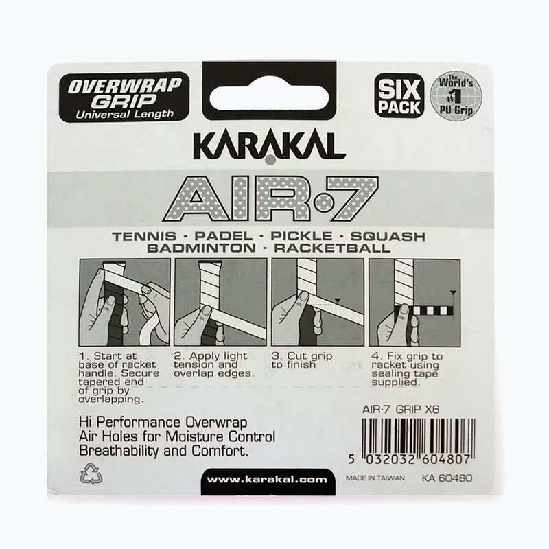 Squashové omotávky Karakal Air 7 Overwrap Grip 6 pack blue 2
