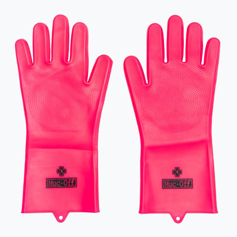 Rukavice na čištění kol Muc-Off Deep Scrubber Gloves pink 2