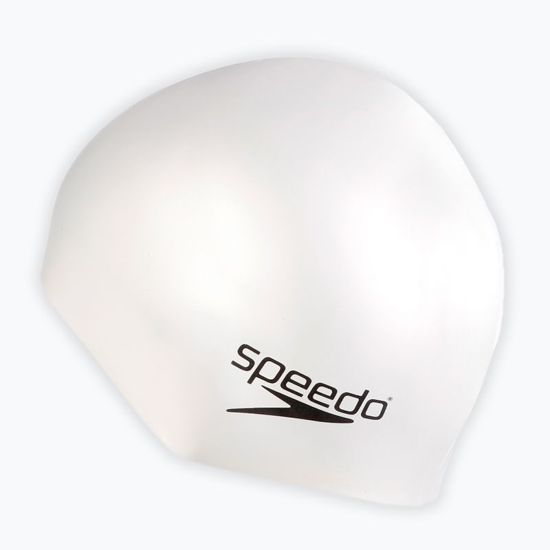 Speedo Plain Flat Silikonová čepice bílá 8-709910010 3