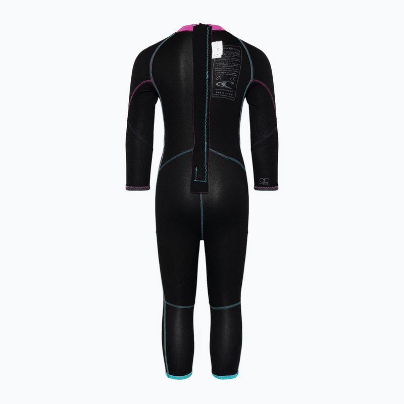 Dětský neopren   O'Neill Toddler Reactor-2 2 mm Back Zip Full dg5/lt aqua/graph/berry 7