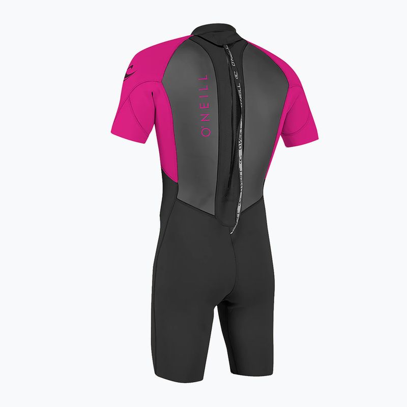 Dětský neopren   O'Neill Reactor-2 2 mm Back Zip S/S Spring black/berry 2