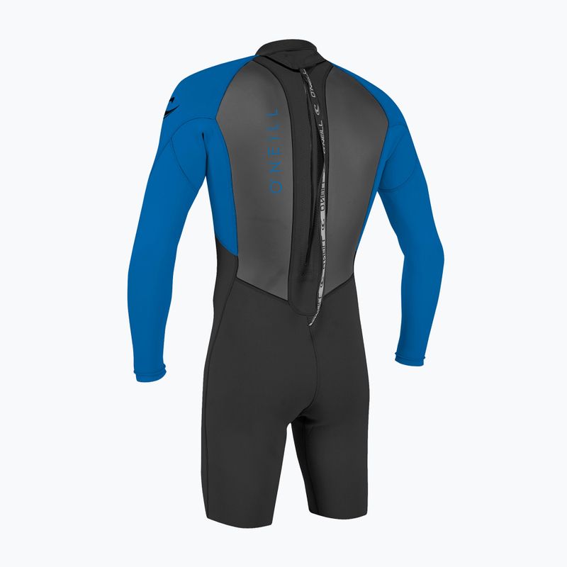 Dětský plavecký neopren O'Neill Youth Reactor-2 2mm Back Zip LS Spring black/ocean 2