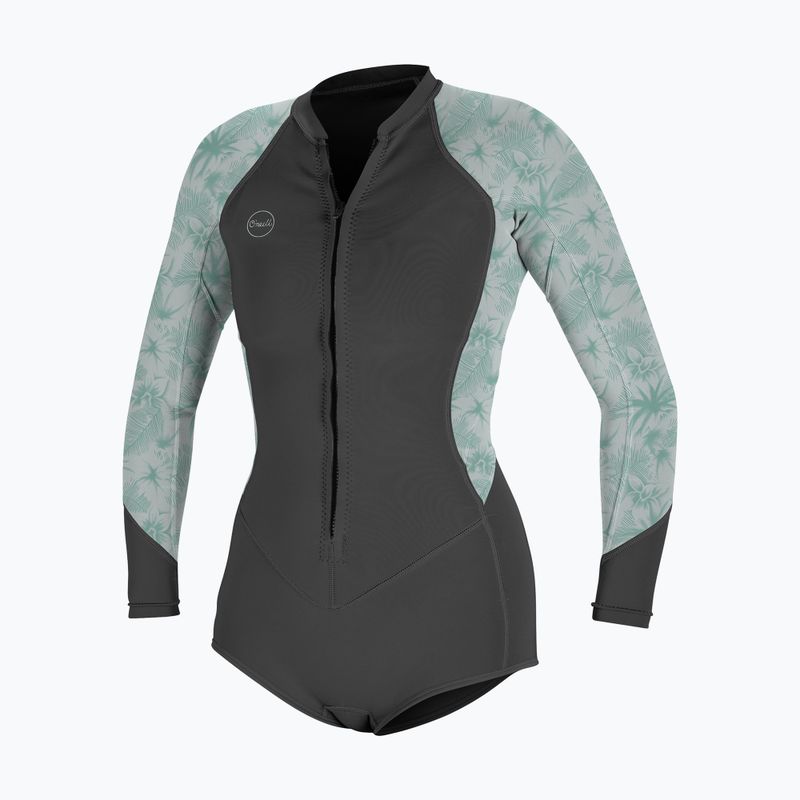 Dámský plavecký neopren O'Neill Bahia 2/1 Front Zip Short Spring graphite/ mirage tropical 