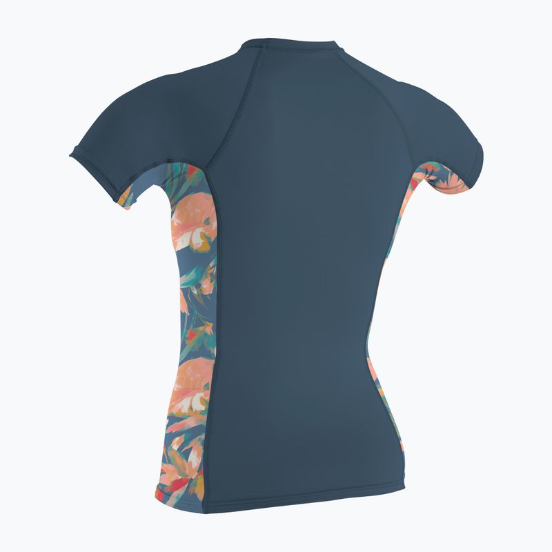 Dámské plavecké tričko O'Neill Side Print Rash Guard copen blue/painted tropics 2