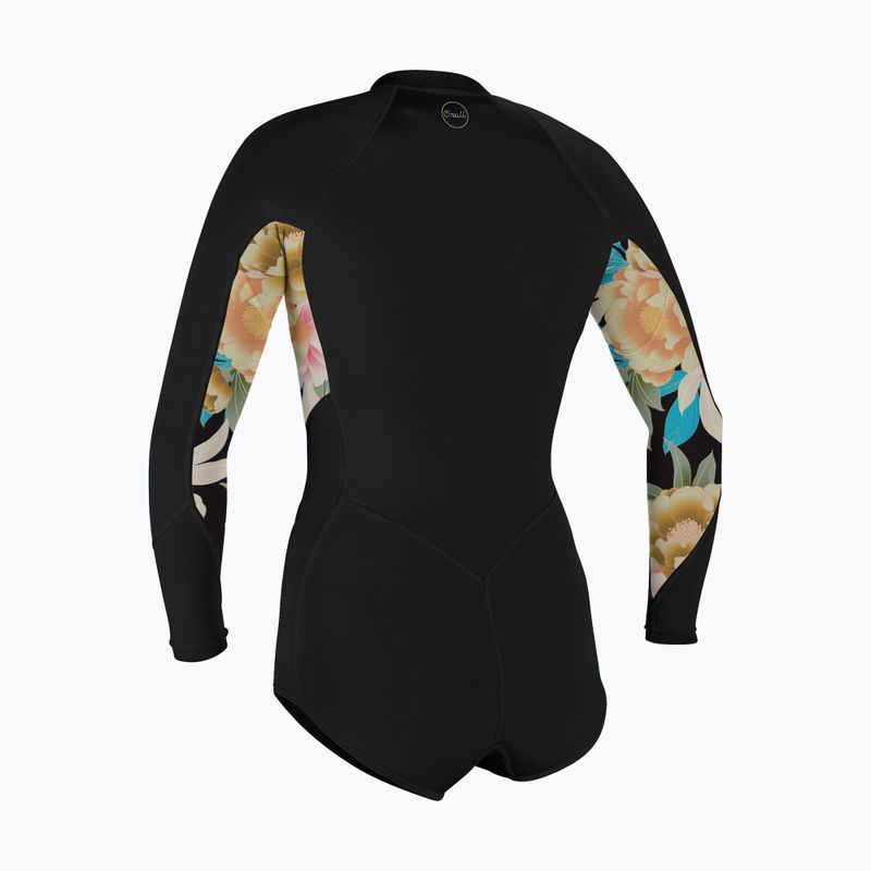 Dámský plavecký neopren  O'Neill Bahia 2/1 Front Zip Short Spring black/mikah floral/black 2