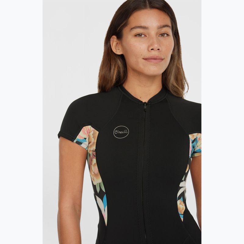 Dámský plavecký neopren O'Neill Bahia 2/1 mm Front Zip Spring black/ micah floral/ black 3