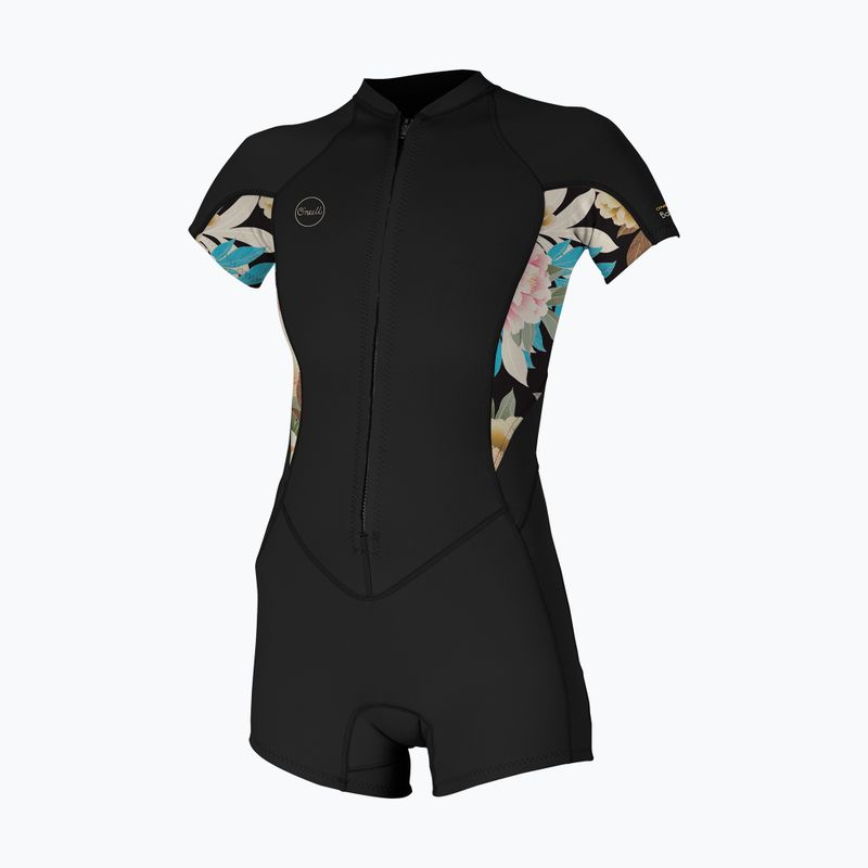 Dámský plavecký neopren O'Neill Bahia 2/1 mm Front Zip Spring black/ micah floral/ black 7