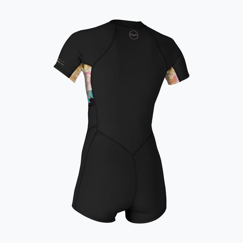Dámský plavecký neopren O'Neill Bahia 2/1 mm Front Zip Spring black/ micah floral/ black 8