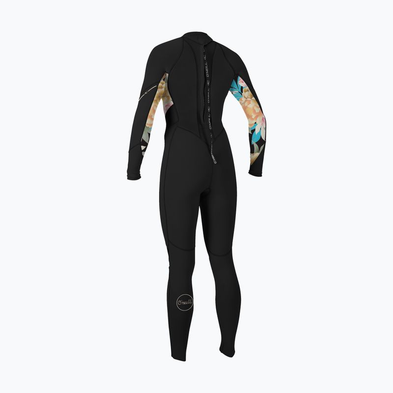 Dámský plavecký neopren  O'Neill Bahia 3/2 Back Zip Full black/mikah floral/black 2