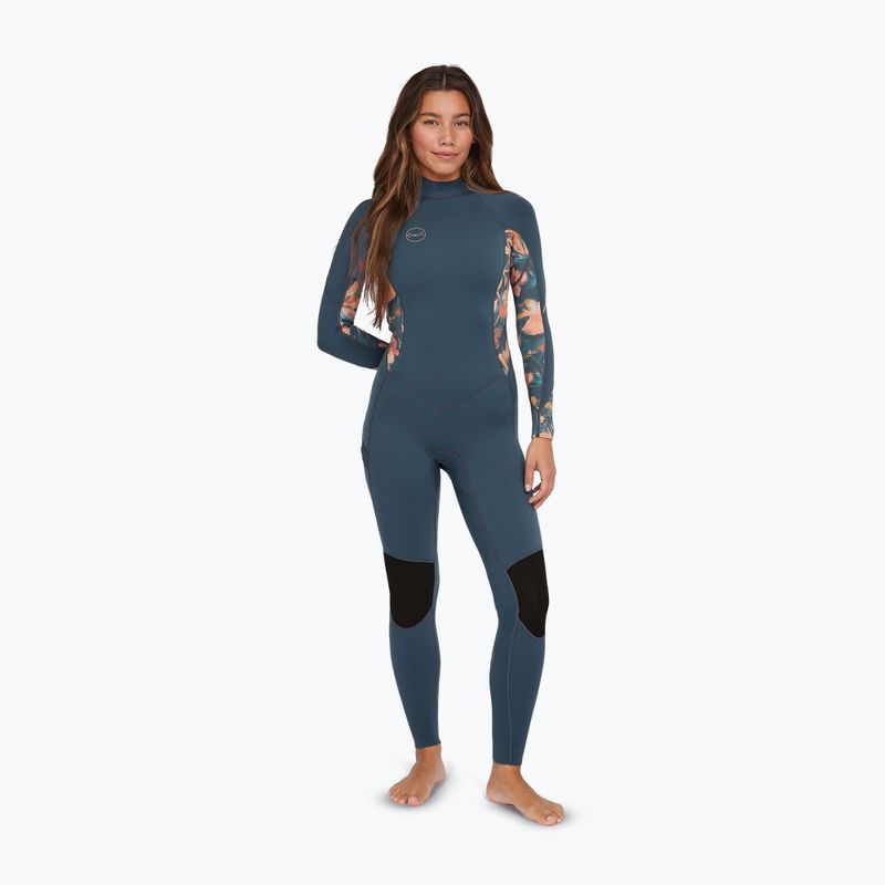Dámský plavecký neopren  O'Neill Bahia 3/2 Back Zip Full copen blue/painted tropics/painted tropics