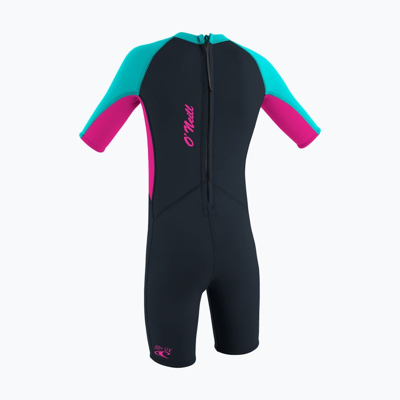 Dětský neopren O'Neill Toddler Reactor-2 2 mm Back Zip slate/berry/lighta aqua 2