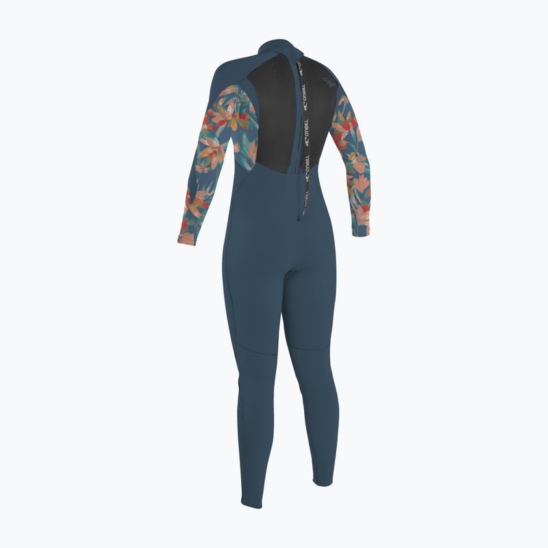 Dětský plavecký neopren O'Neill Girls Epic 4/3 Back Zip Full copen blue/painted tropics/copen blue 2