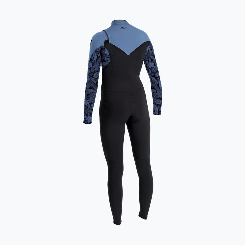 Dámský plavecký neopren O'Neill Epic 5/4 mm Chest Zip Full black/stormy palm/faded denim 2